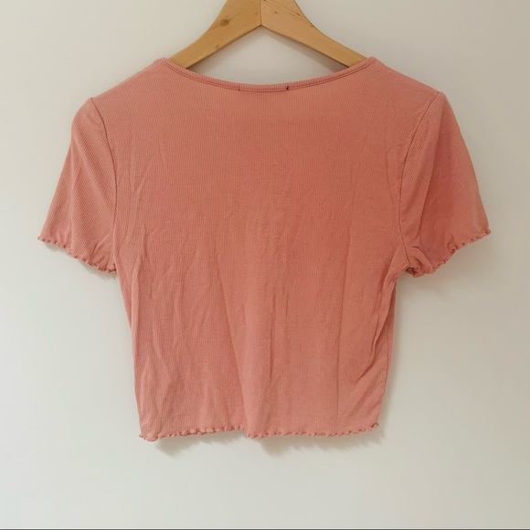 Ambiance Lettuce Edge Short Sleeve Crop Top - Picture 5 of 5